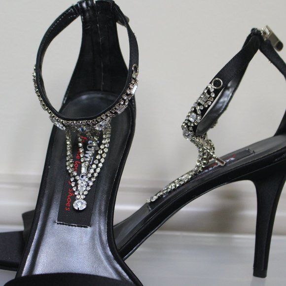 Ankle Teardrop Crystal Heels - Picture 2 of 5